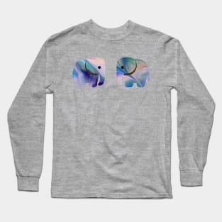 Swirly Paint Elephants Design Long Sleeve T-Shirt